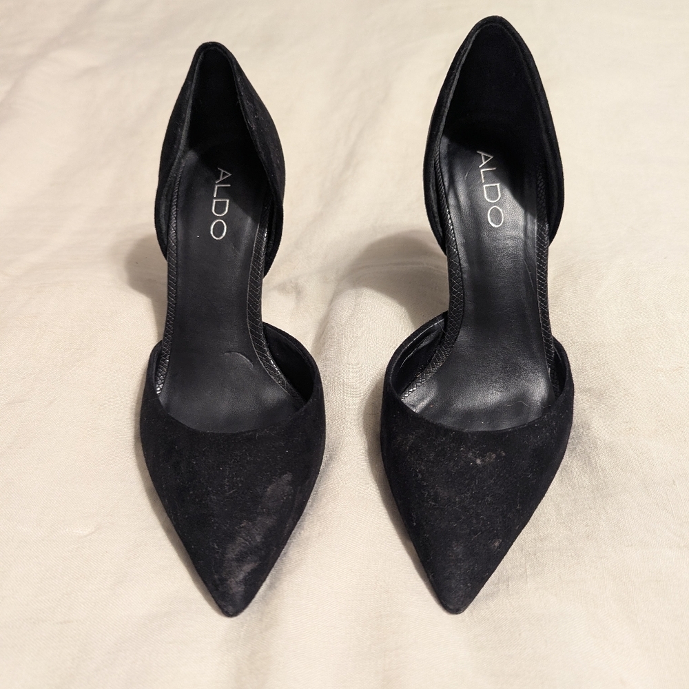 Aldo Fanny Pumps Classic Black Suede Pointed Heels